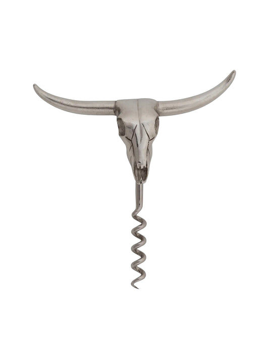 Pewter Steer Skull Wine Pull Weston Table
