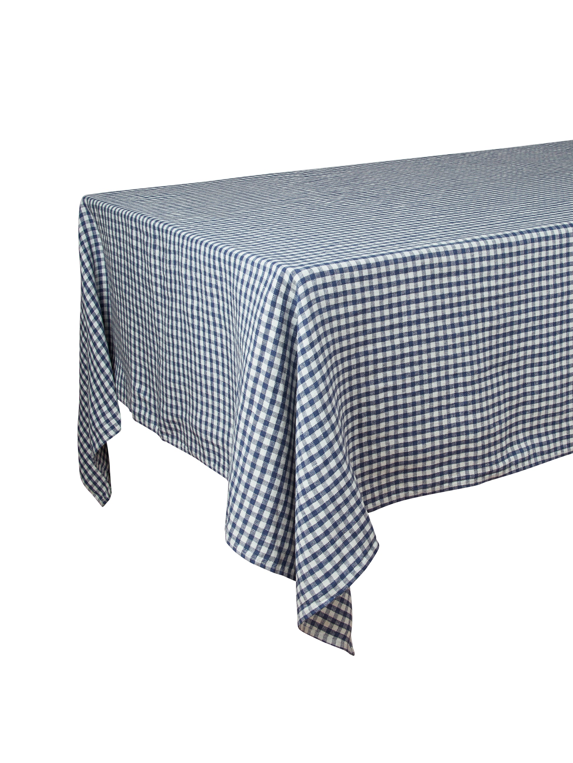 Picnic Navy Gingham Linen Collection Weston Table