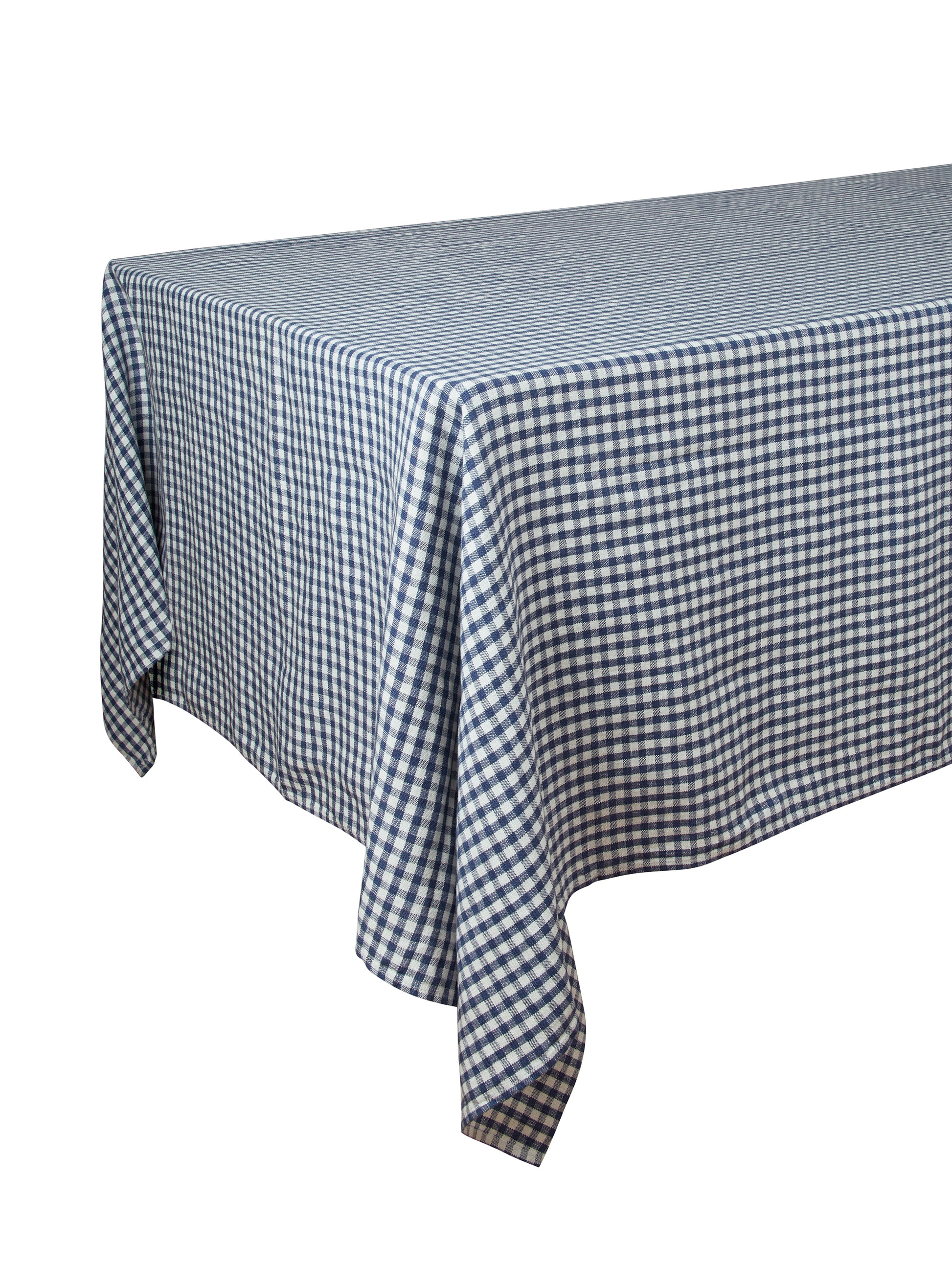 Picnic Navy Gingham Linen Collection Weston Table