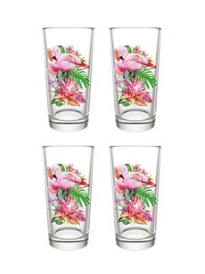  Pink Flamingo Highball Glasses Weston Table 