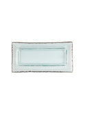 Platinum Trimmed Glass Rectangular Tray Weston Table