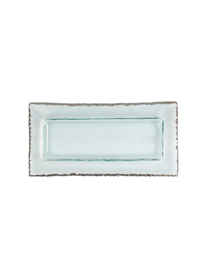  Platinum Trimmed Glass Rectangular Tray Weston Table 