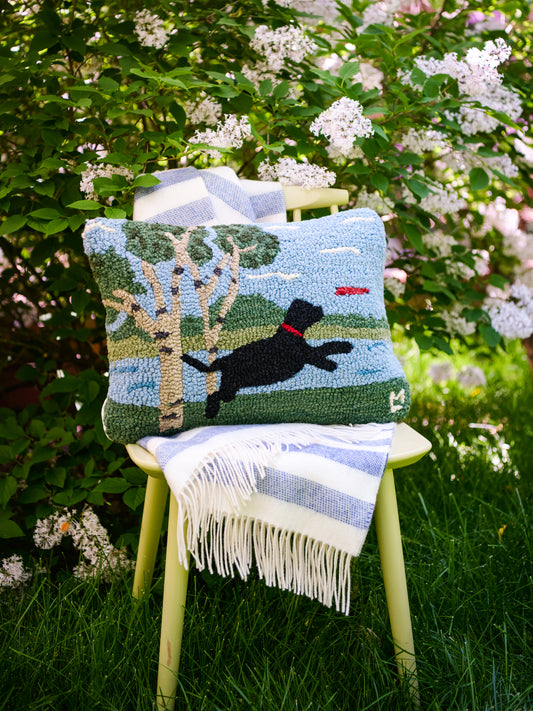 Play Day at the Park Hooked Wool Pillow Weston Table