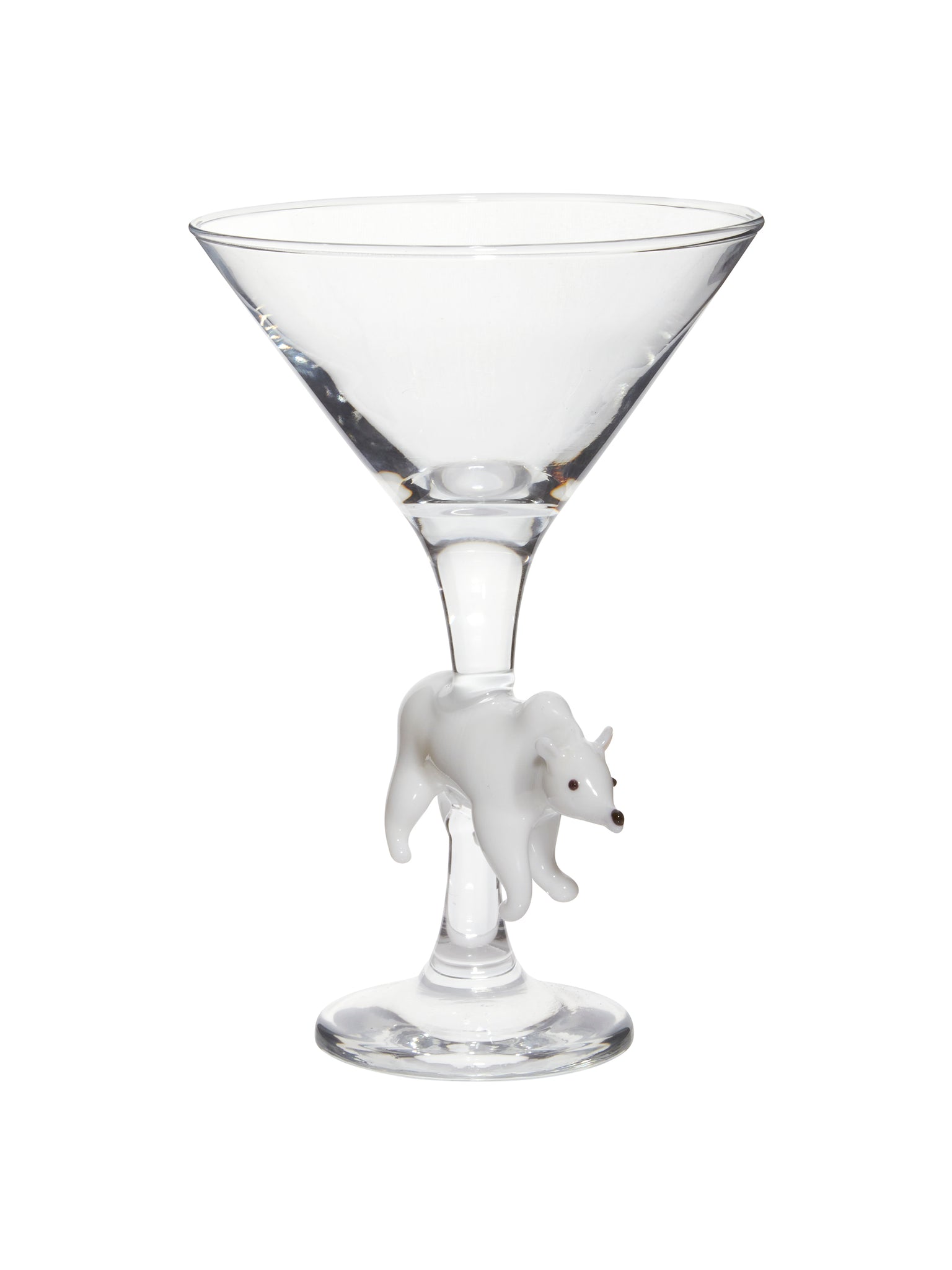 Polar Bear Hand Blown Martini Glass Weston Table