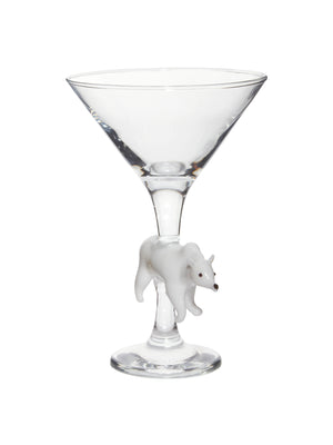  Polar Bear Hand Blown Martini Glass Weston Table 