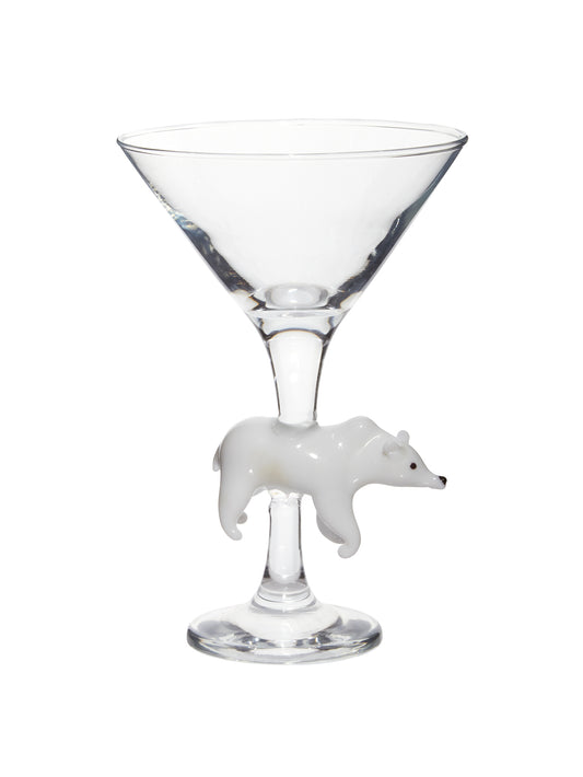 Polar Bear Hand Blown Martini Glass Weston Table