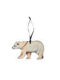 Polar Bear Watercolor Birchwood Ornament