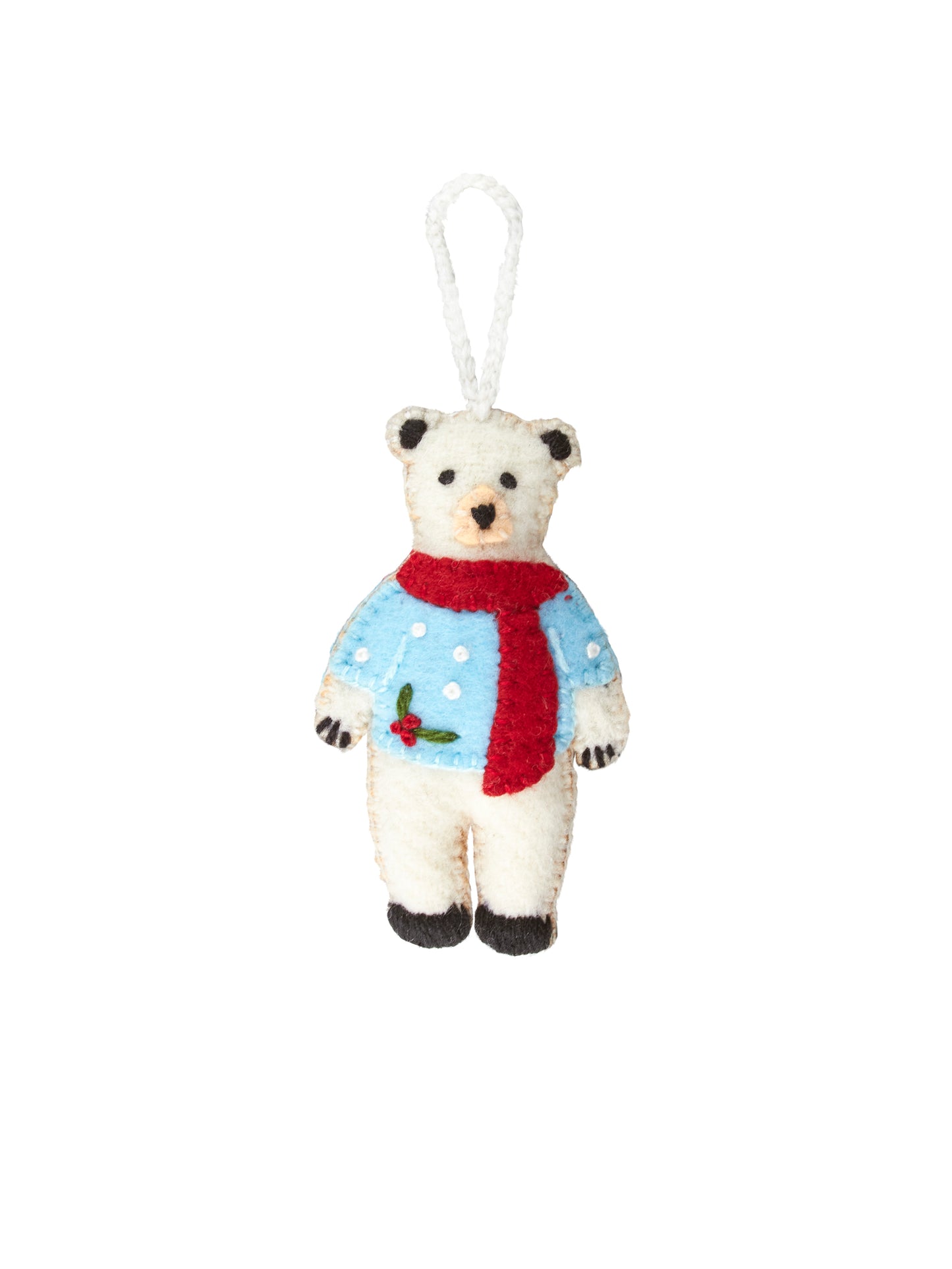 Polar Bear Wool Felt Ornament Weston Table