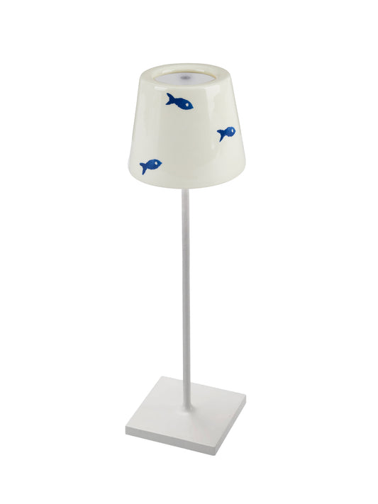 Poldina Pro Blue Fish Lampshade Weston Table