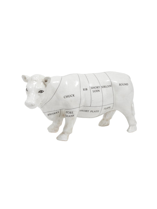Porcelain Butcher's Cow Beef Cut Diagram Figure Weston Table
