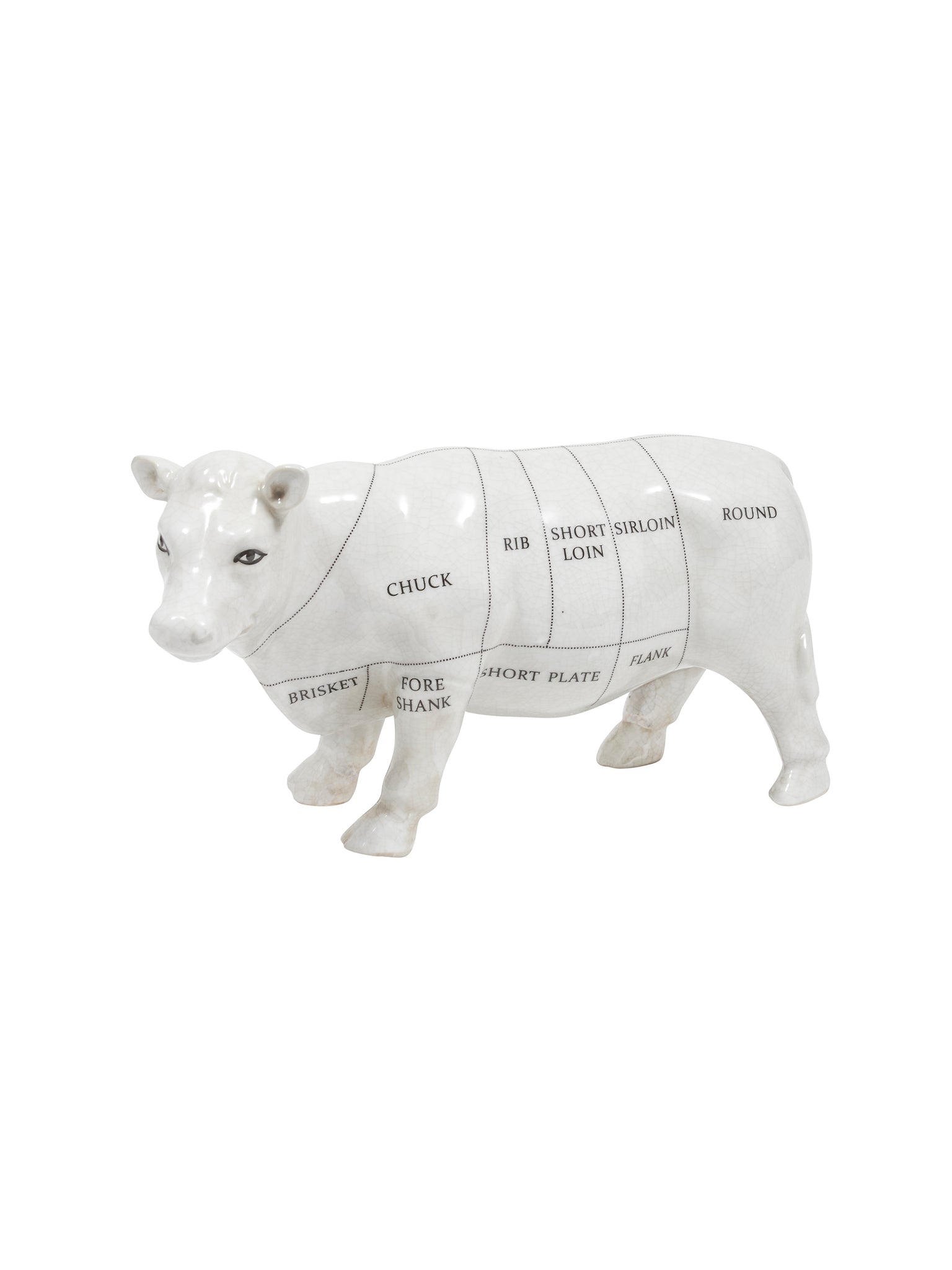 Porcelain Butcher's Cow Beef Cut Diagram Figure Weston Table