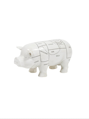  Porcelain Butcher's Pig Pork Cut Diagram Figure Weston Table 