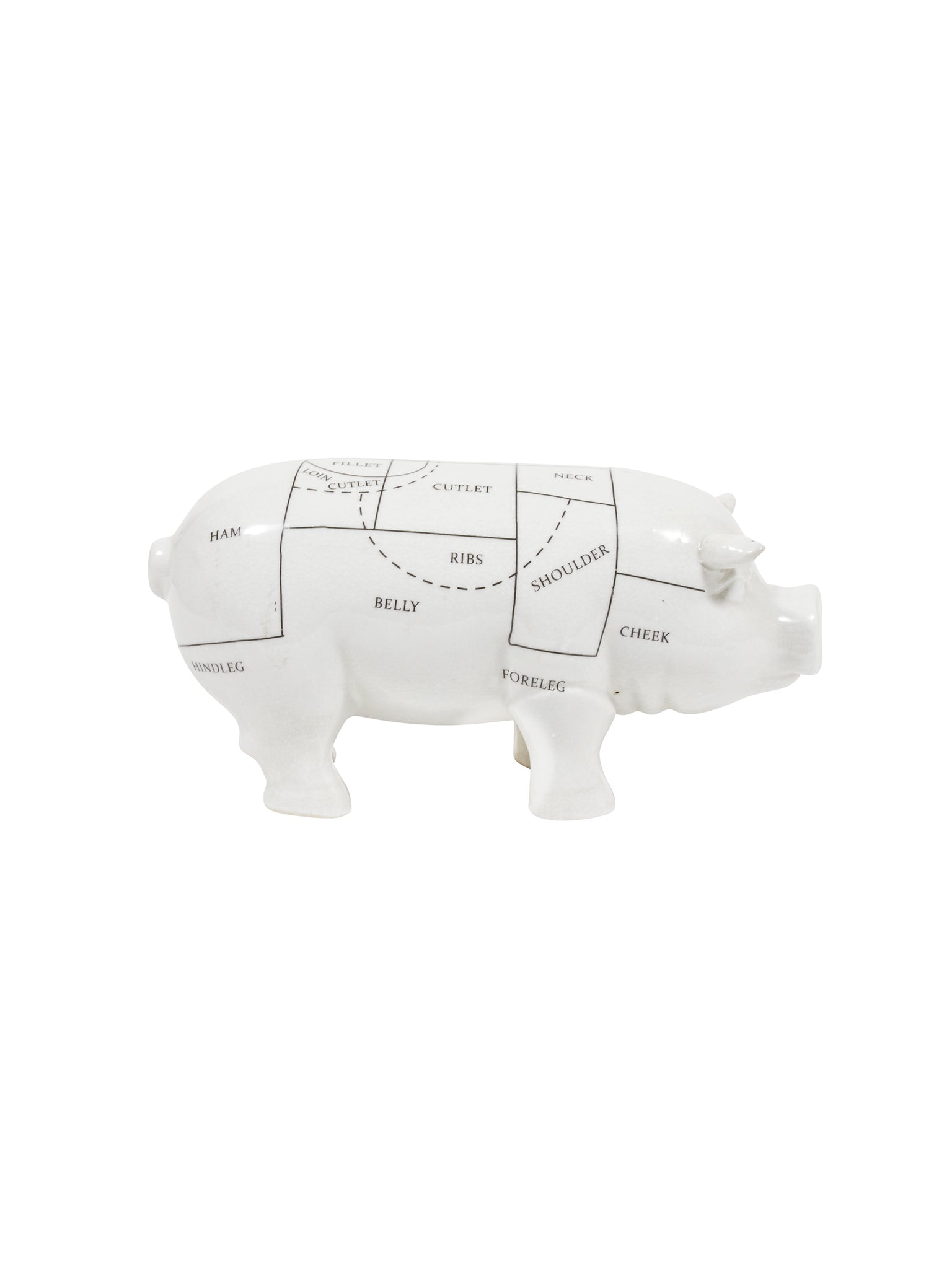 Porcelain Butcher's Pig Pork Cut Diagram Figure Weston Table