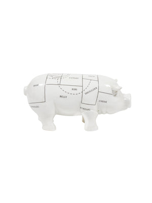  Porcelain Butcher's Pig Pork Cut Diagram Figure Weston Table 