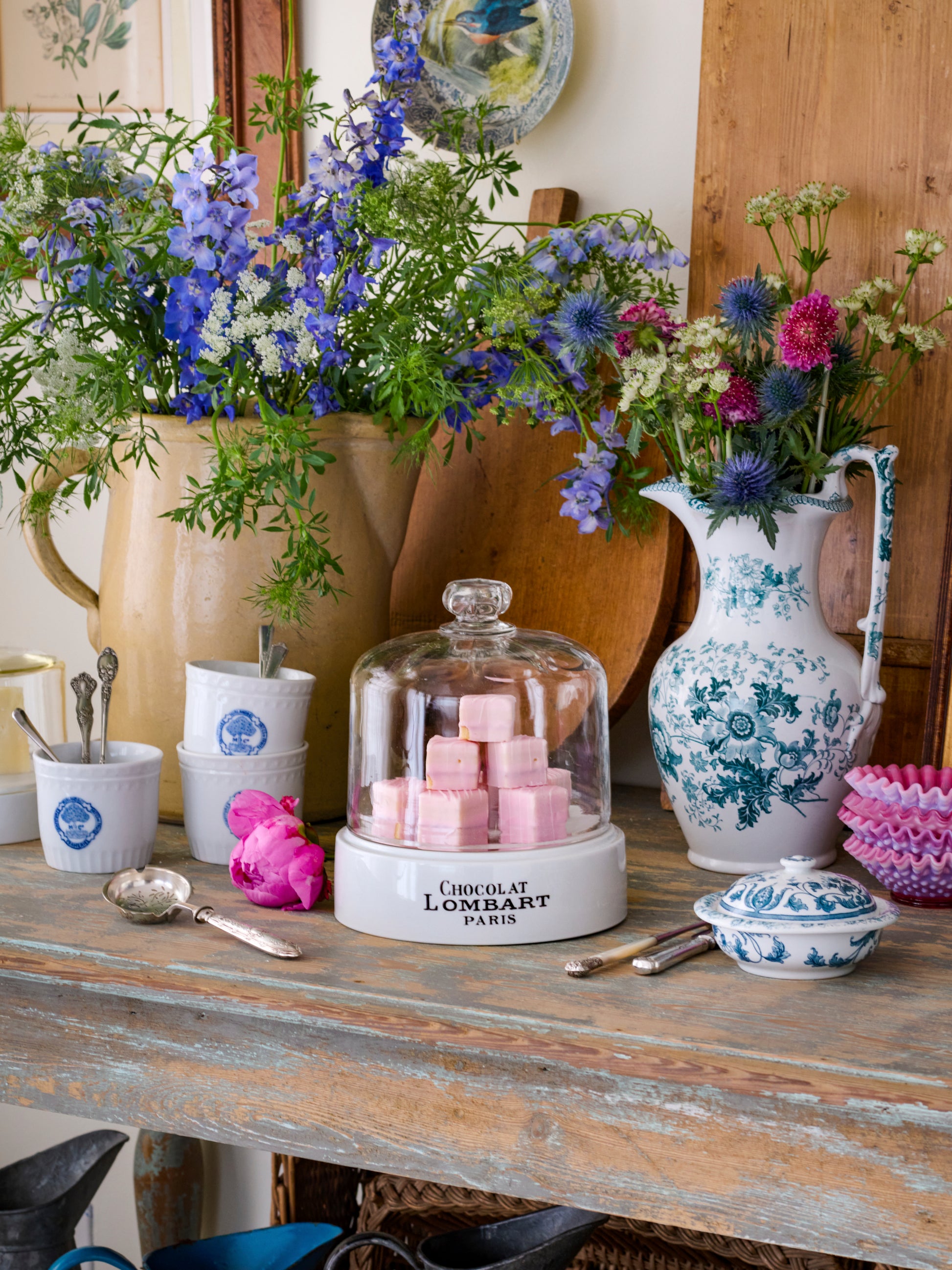 Porcelain Grocer's Chocolate Slab Weston Table