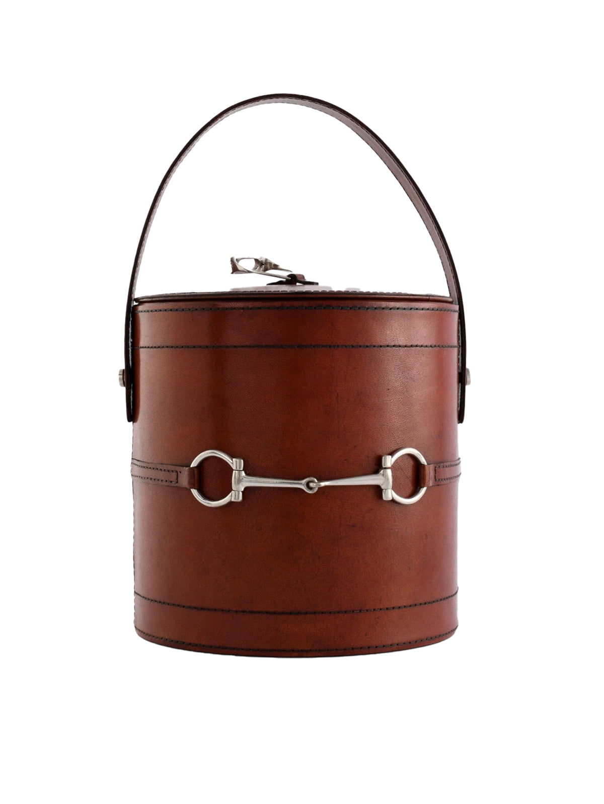 Premium Genuine Leather Bit Lidded Ice Bucket Weston Table