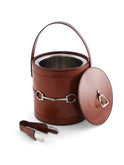 Premium Genuine Leather Bit Lidded Ice Bucket Weston Table