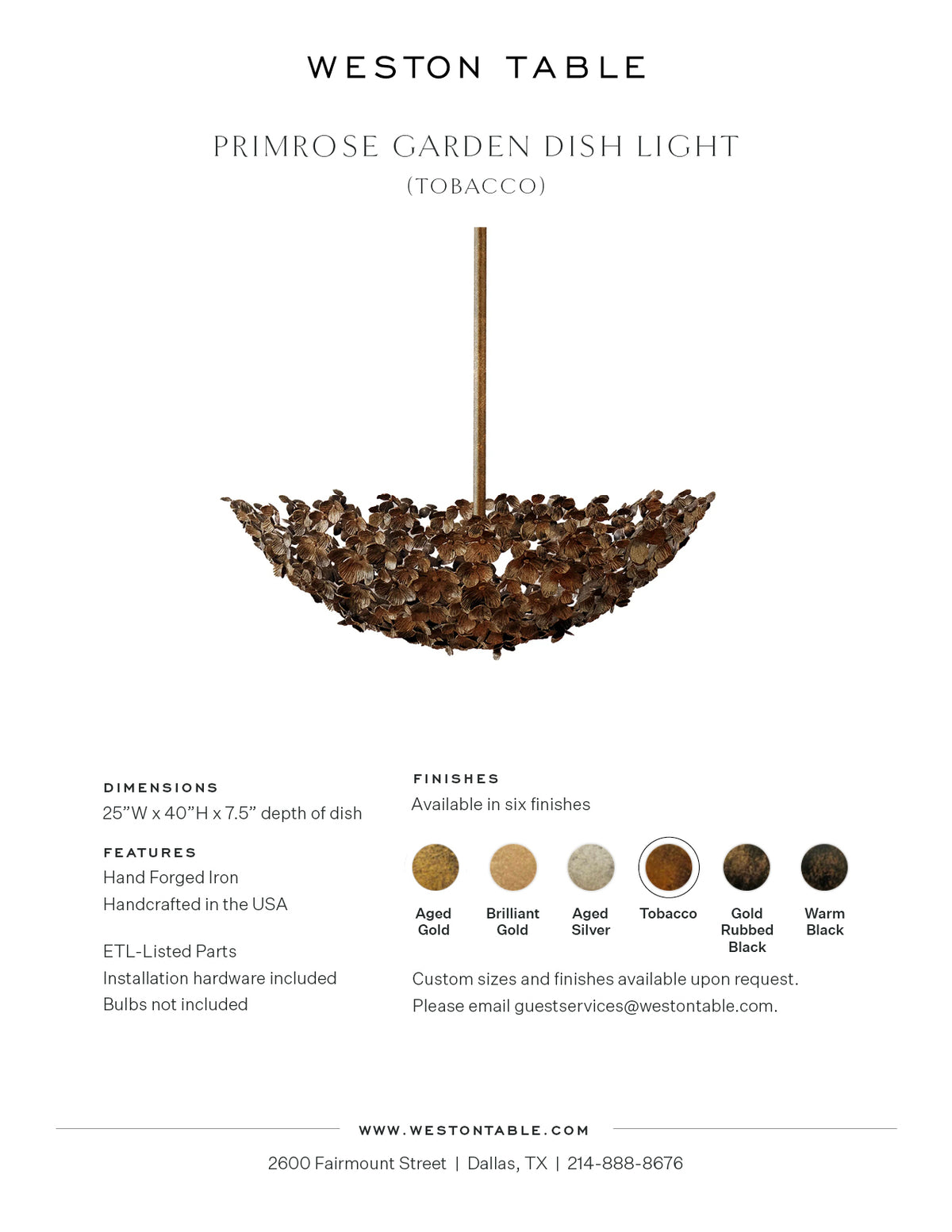 Primrose Garden Dish Light Tobacco Weston Table