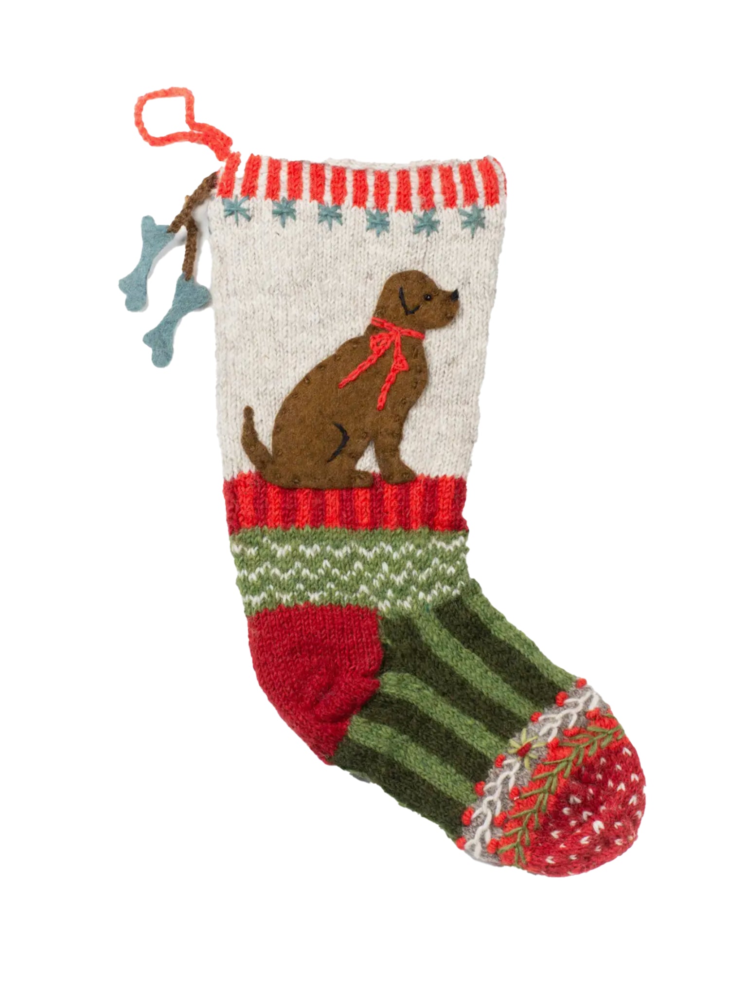 Puppy Wool Knit Christmas Stocking Weston Table