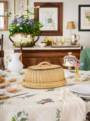  Purple Willow Hand Braided Covered Oval Serving Basket Weston Table 