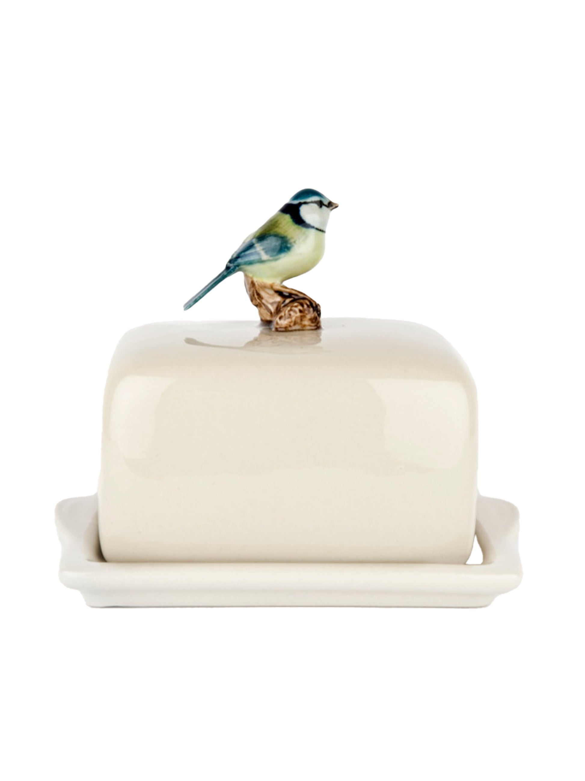 Quail Ceramics Blue Tit Bird Butter Dish Weston Table