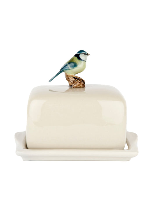 Quail Ceramics Blue Tit Bird Butter Dish Weston Table