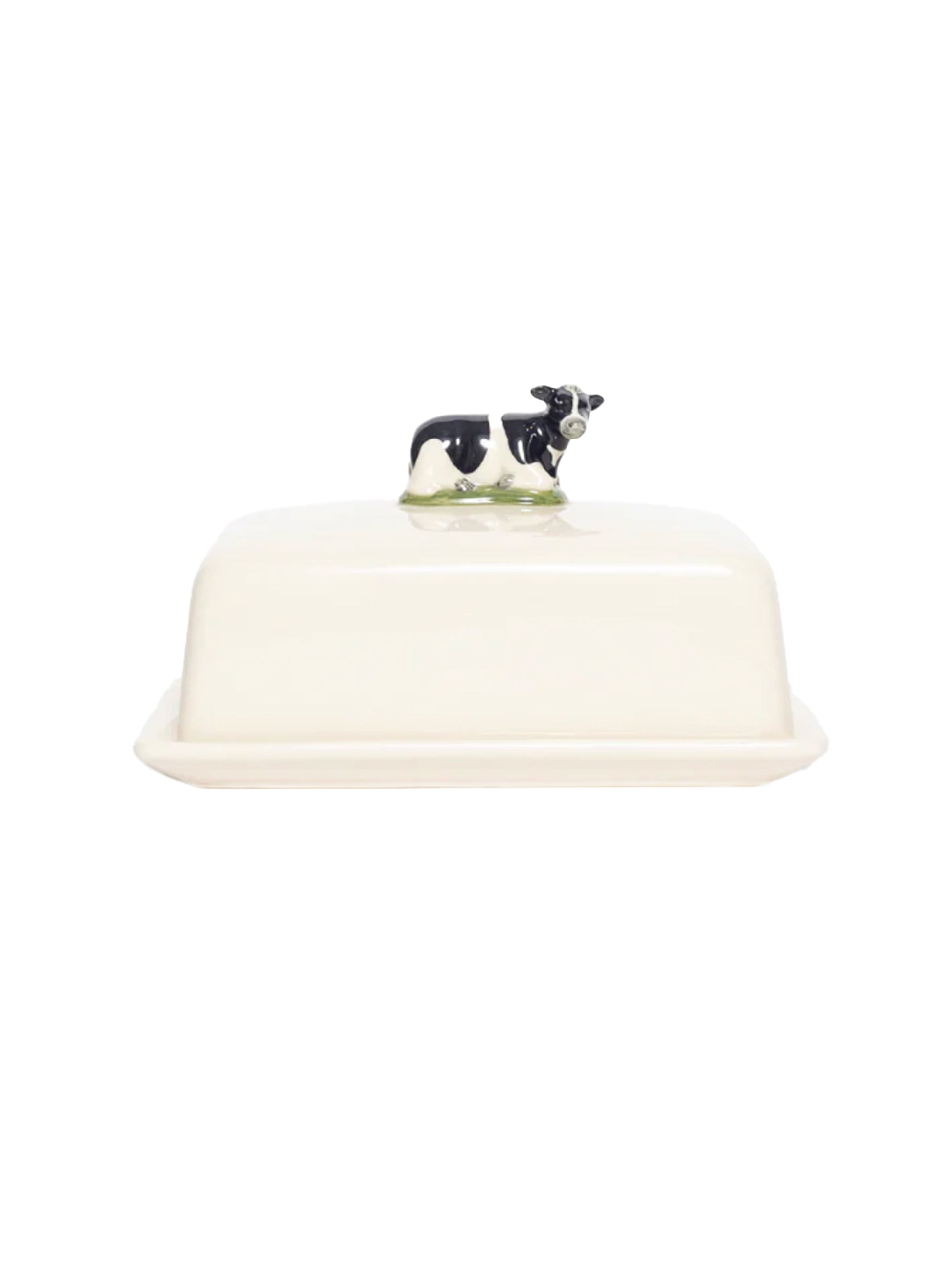 Quail Ceramics Friesian Cow Butter Dish Weston Table