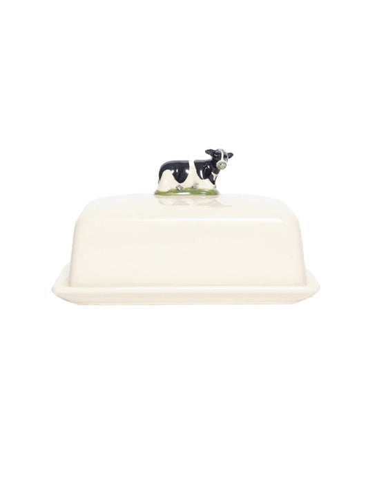 Quail Ceramics Friesian Cow Butter Dish Weston Table
