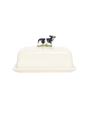  Quail Ceramics Friesian Cow Butter Dish Weston Table 