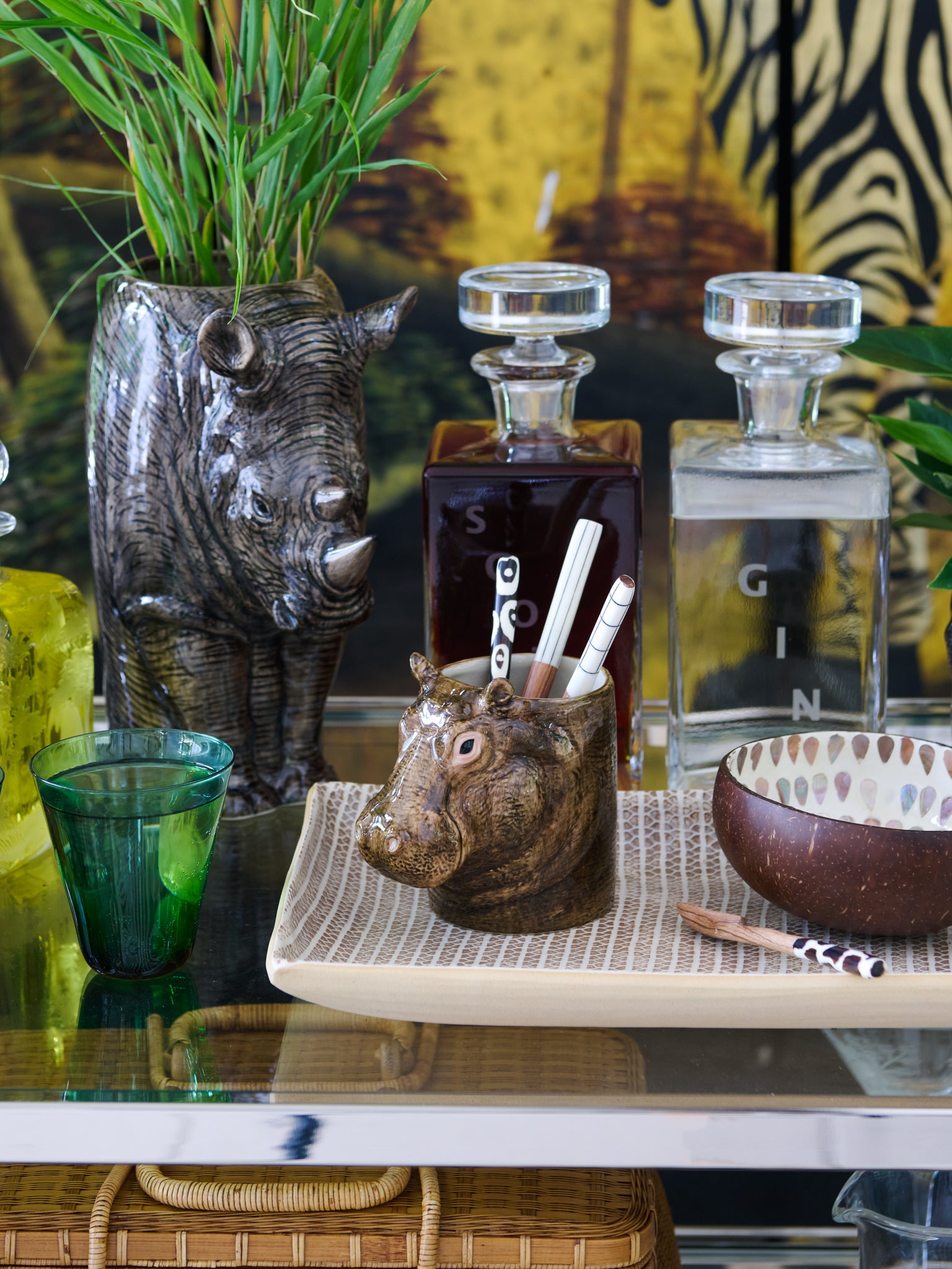 Quail Ceramics Hippo Pencil Pot Weston Table