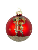 Red Glass Santa Ornament Weston Table