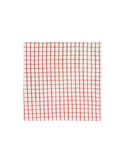 Red and White Graphic Check Linen Collection Weston Table