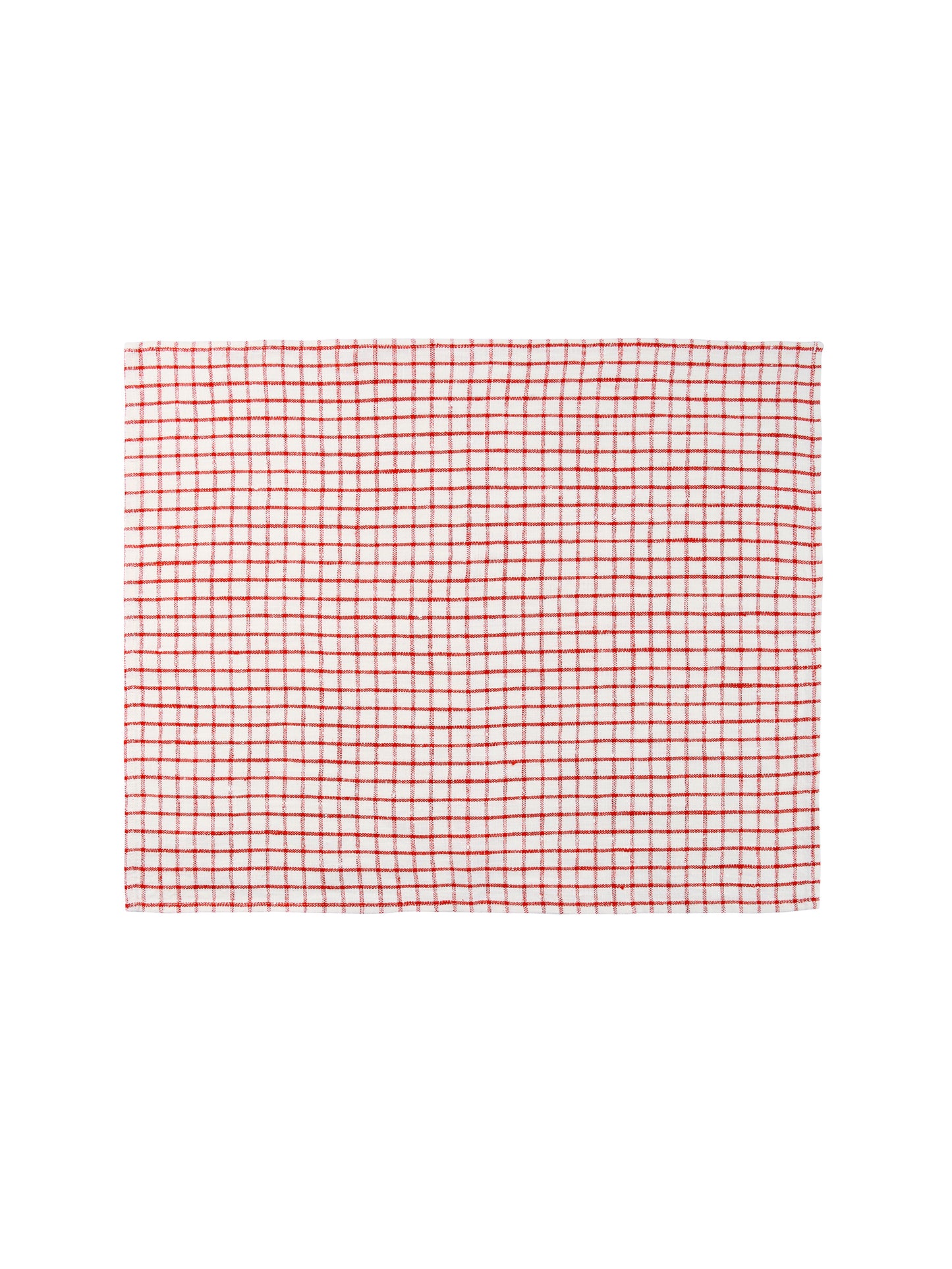 Red and White Graphic Check Linen Collection