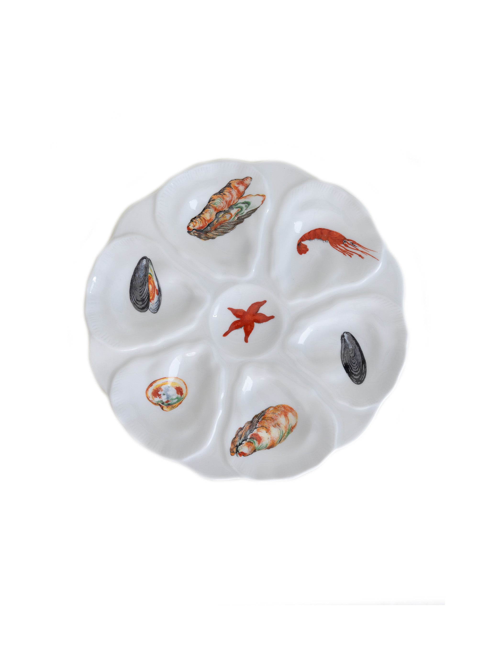 Vintage Retro Marine Life Oyster Plate