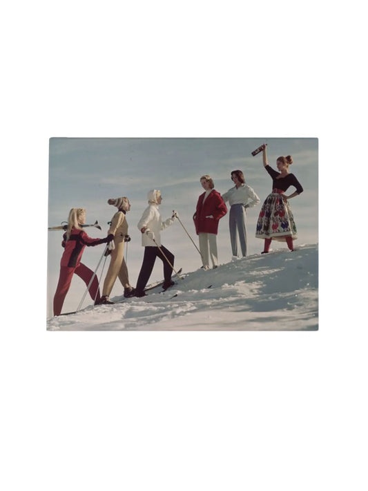 Retro Ski Girls Glass Bar Tray Weston Table 