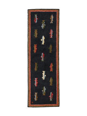  River Fish Hooked Wool Runner Weston Table 