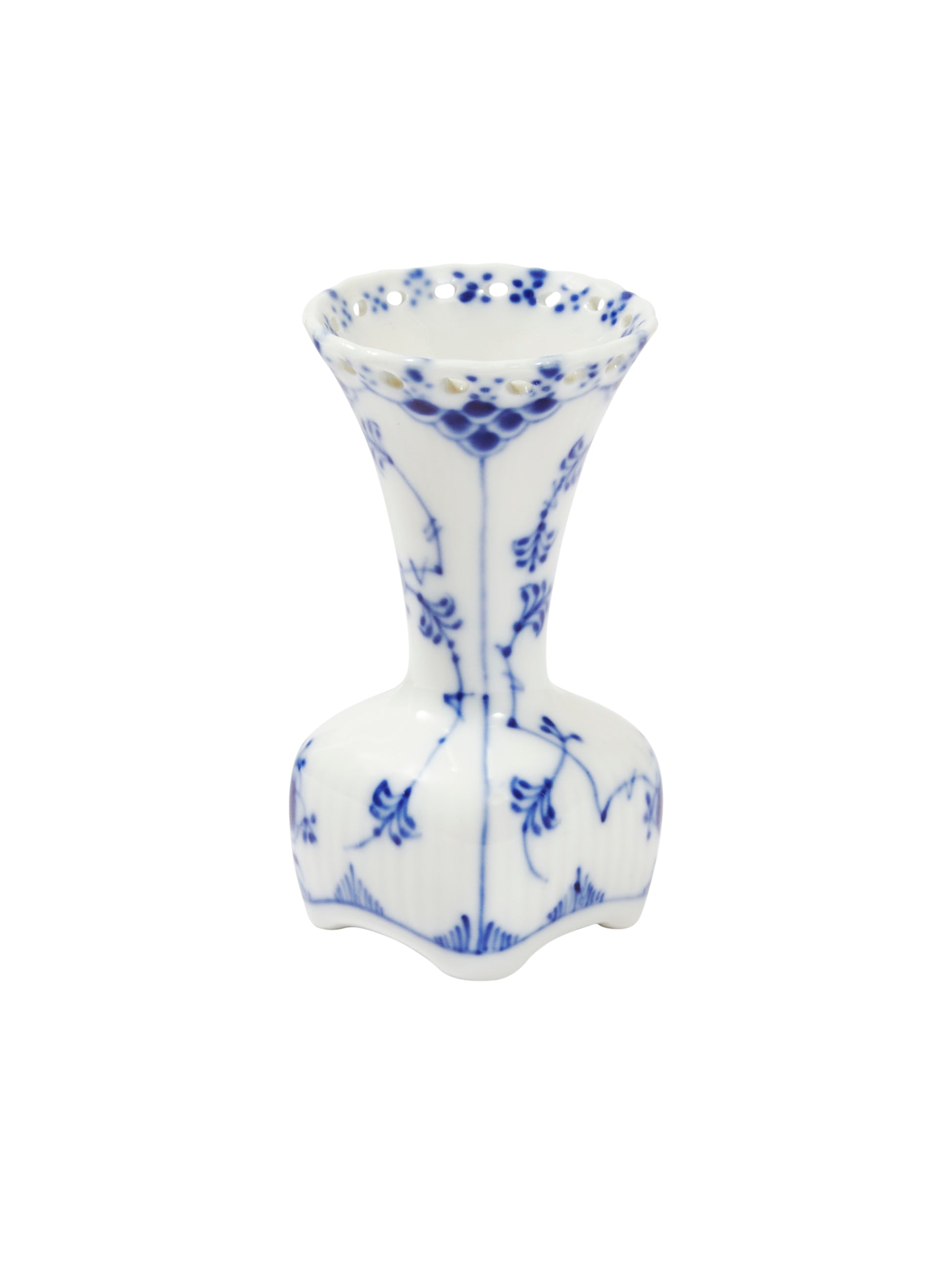 Vintage Royal Copenhagen Blue Fluted Full Lace Miniature Bud Vase Weston Table