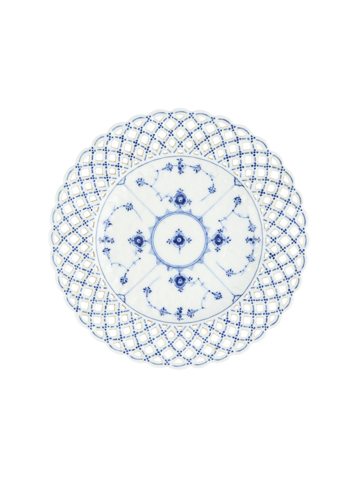 Vintage Royal Copenhagen Blue Fluted Full Lace Service No. 1 Plate Weston Table