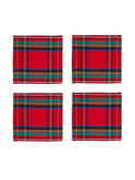 Royal Stewart Tartan Linen Cocktail Napkins Set of Four Weston Table