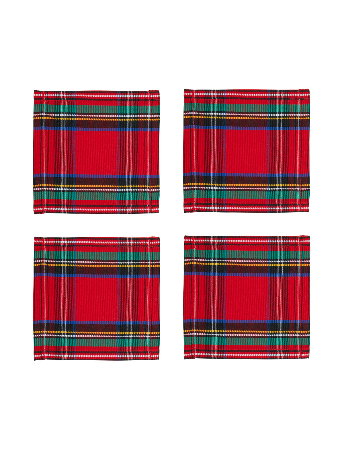 Royal Stewart Tartan Linen Cocktail Napkins Set of Four Weston Table