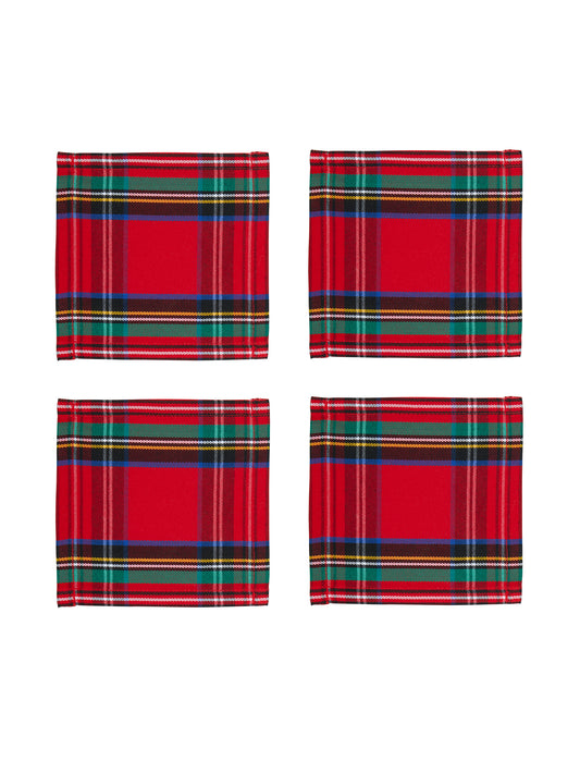 Royal Stewart Tartan Linen Cocktail Napkins Set of Four Weston Table