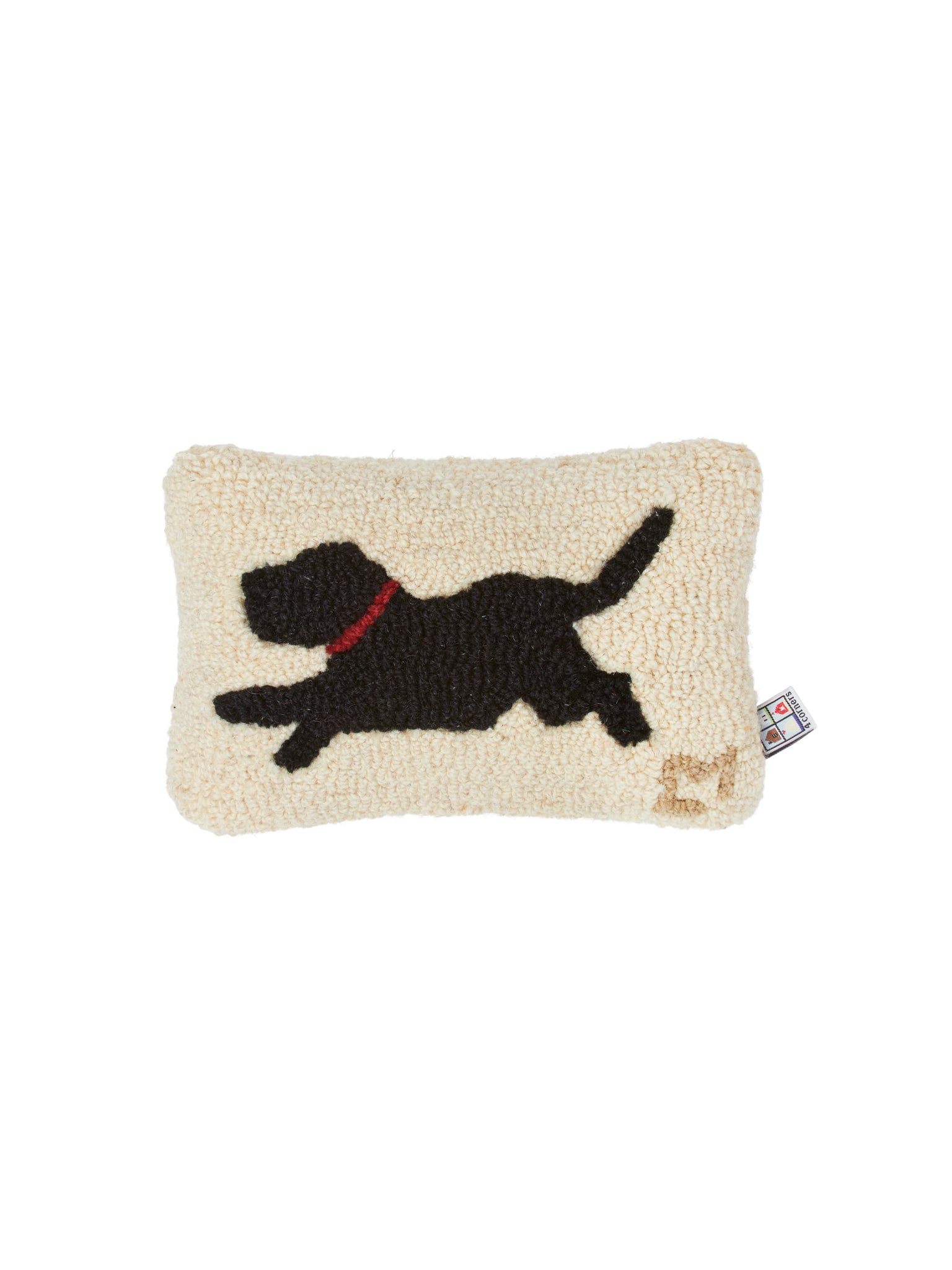 Running Black Dog Hooked Wool Pillow Weston Table