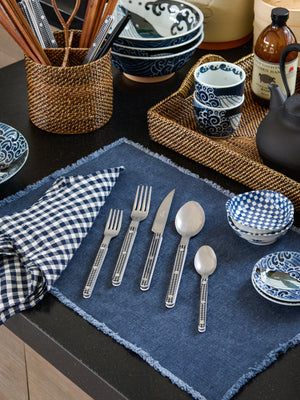  Sabre Paris Bistro Black Gingham 5 Piece Place Setting Weston Table 