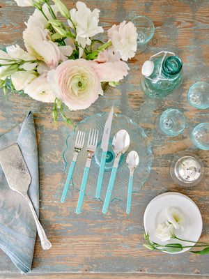  Sabre Paris Bistro Robin's Egg Blue 5 Piece Place Setting Weston Table 