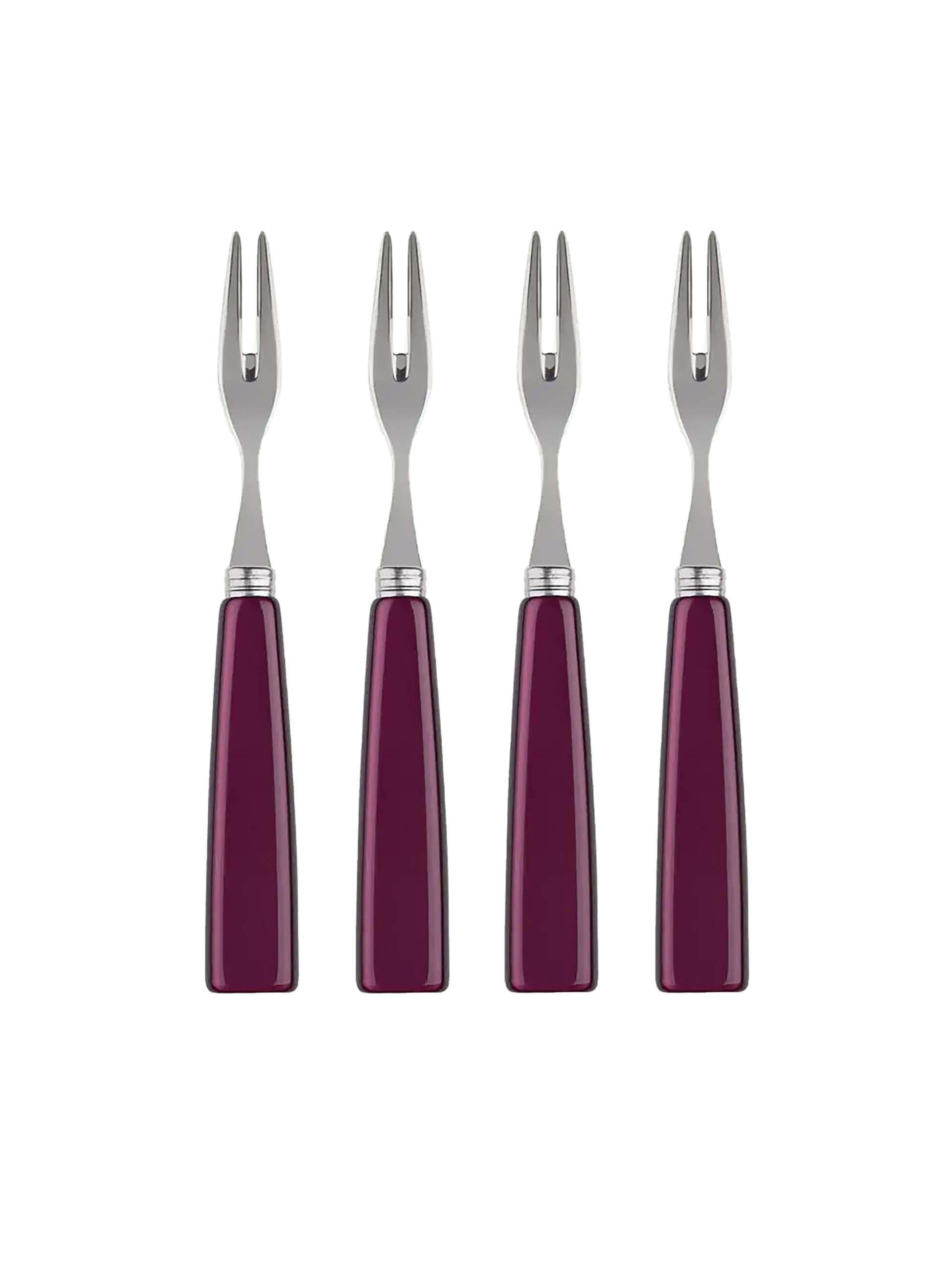 Sabre Paris Icone Aubergine Cocktail Forks Set of Four Weston Table