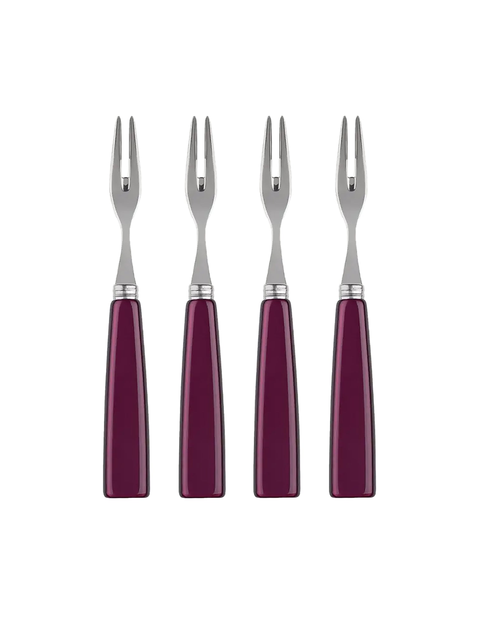 Sabre Paris Icone Aubergine Cocktail Forks Set of Four Weston Table