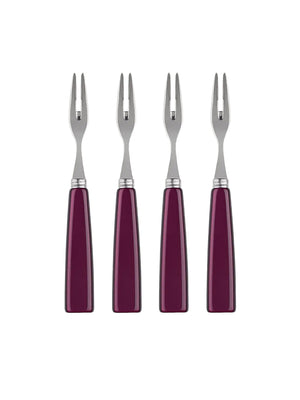  Sabre Paris Icone Aubergine Cocktail Forks Set of Four Weston Table 