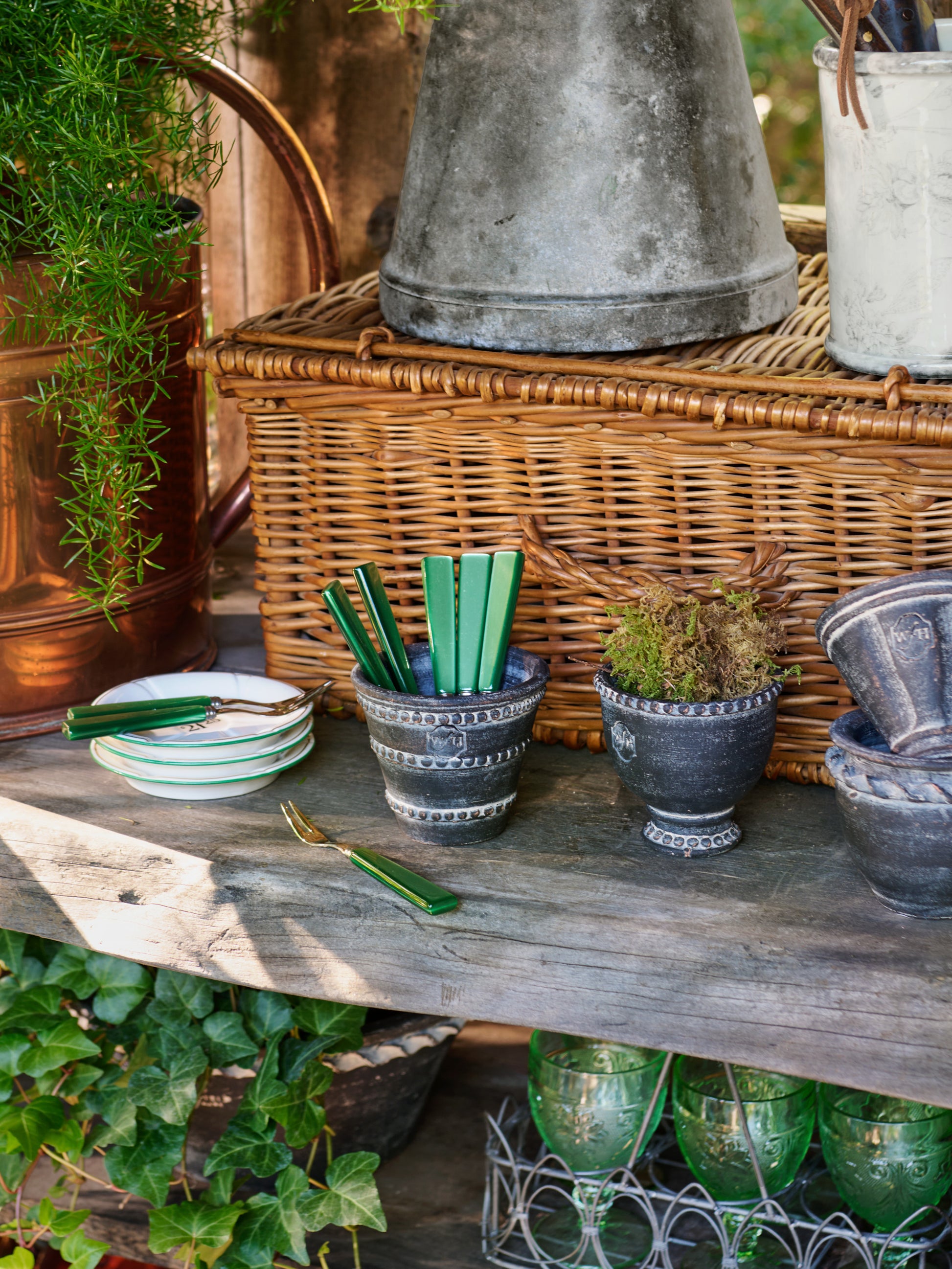 Sabre Paris Icone Garden Green Cocktail Forks Weston Table