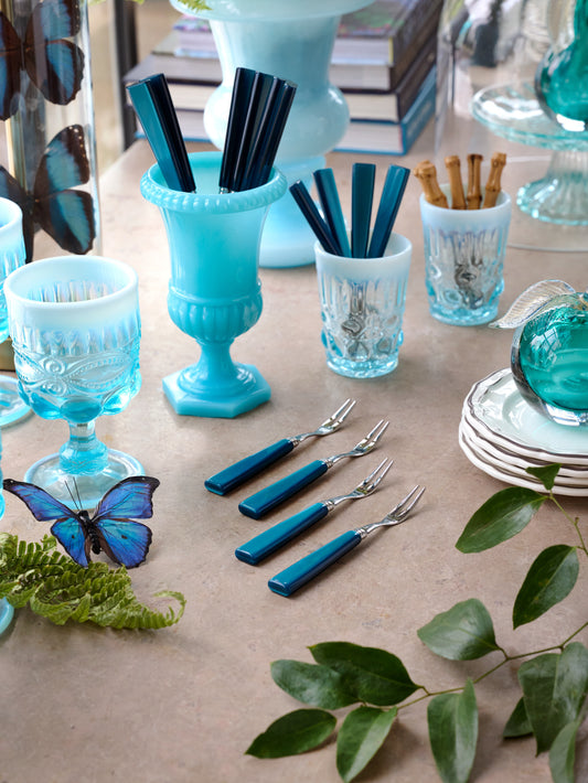 Sabre Paris Icone Marine Blue Cocktail Forks Weston Table