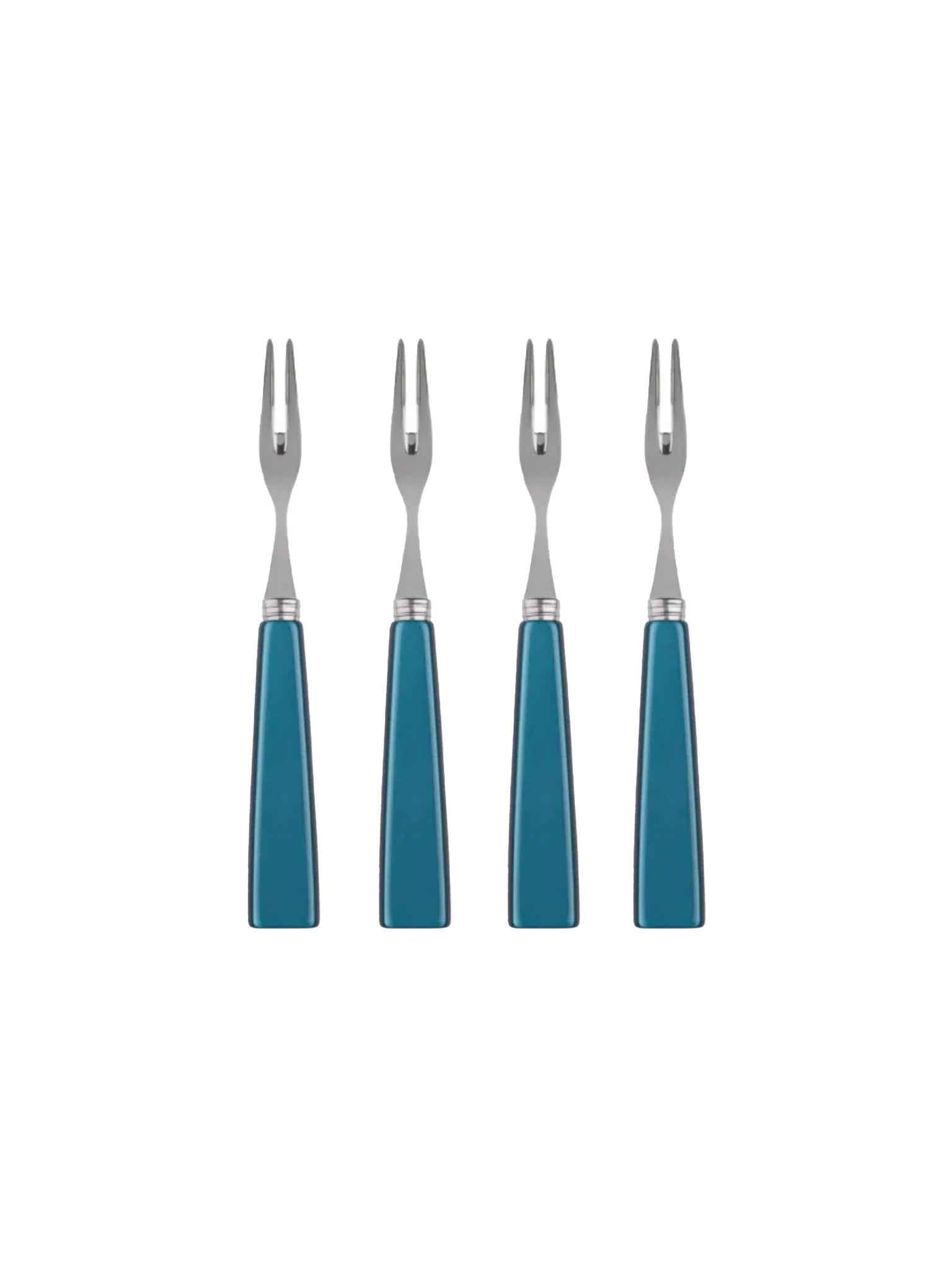 Sabre Paris Icone Turquoise Cocktail Forks Set of Four Weston Table